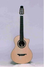 Nylon string cutaway design of a guitar