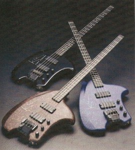Three modern and stylish electric guitars