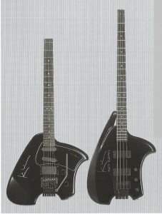 Two modern and stylish electric guitars