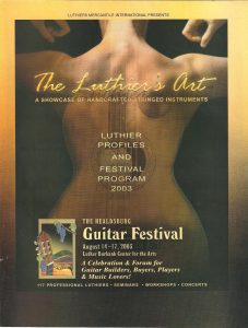 2003 The Luthiers Art The Healdsburgh Gtr Fest Program Aug 14-17