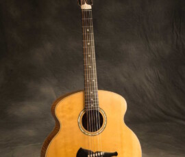 Twelve-string acoustic guitar on a stand.